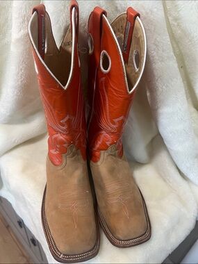 Anderson Bean Orange & Tan Western Cowboy Boots